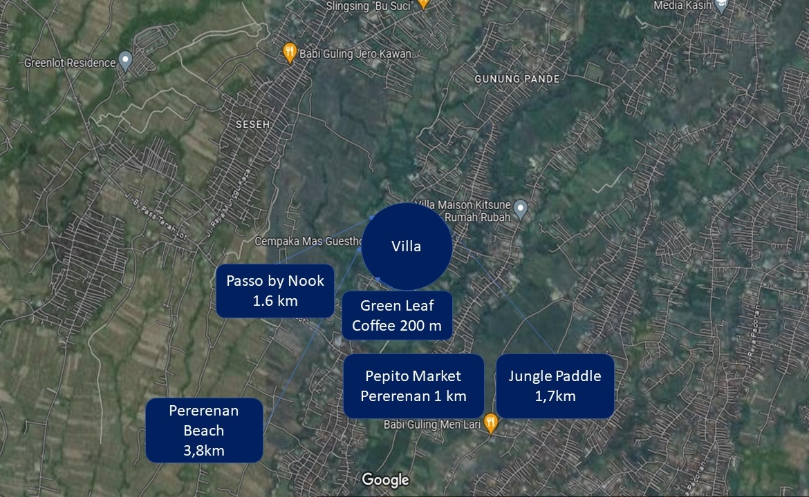 Tumbak Bayuh Villa Location Canggu