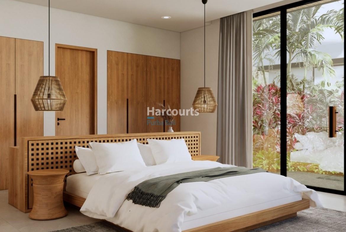 Bingin Bali Villa Bedroom Woven Pendant Lighting