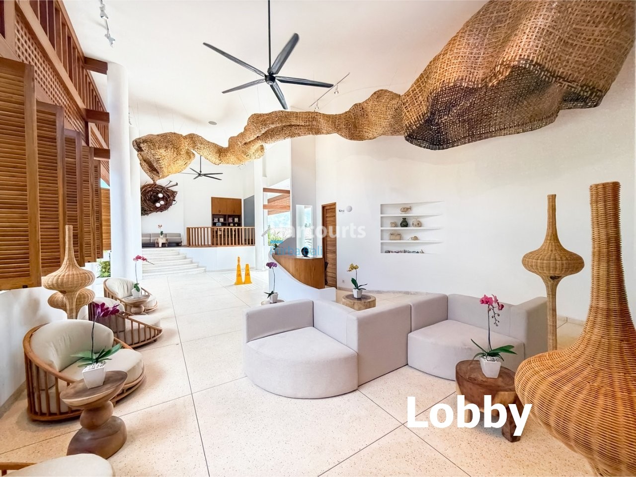 Bingin Bali Villa Cottage Woven Sculpture Lobby