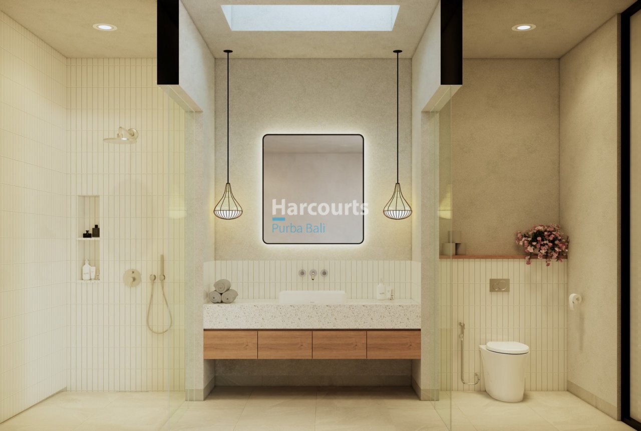 Bingin Villa Bathroom Backlit Mirror Skylight