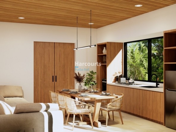 Bingin Villa Cottage Timber Ceiling Woven Chairs