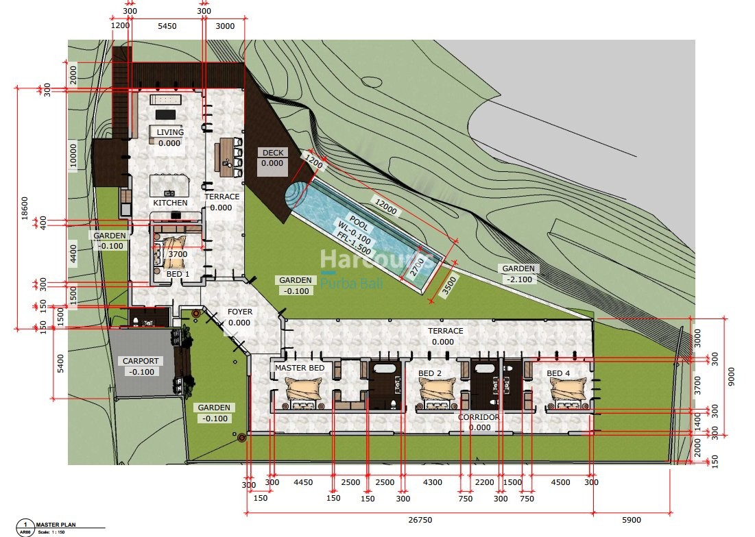 Kaba Kaba Villa Floorplan Pool Jungle View