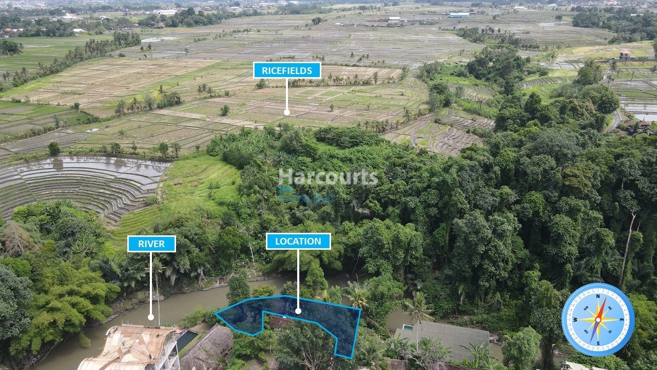 Cepaka Riverfront Land Offered Ricefield View
