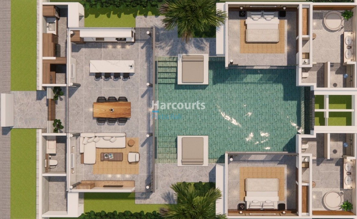 This Two Bedroom Villa Forms Bali Home