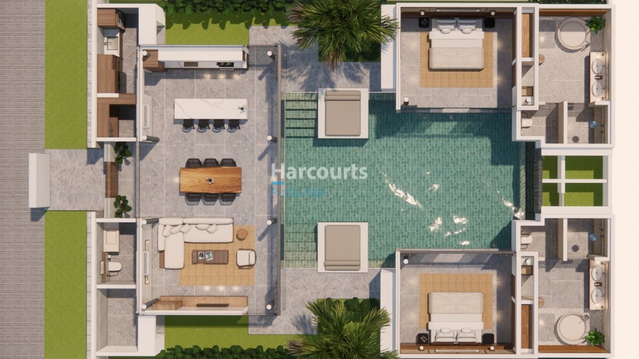This Two Bedroom Villa Forms Bali Home