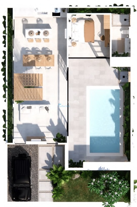 Floorplan 3-Bedroom Resort Style Luxury Villas in Bingin Bali 3-Bedroom
