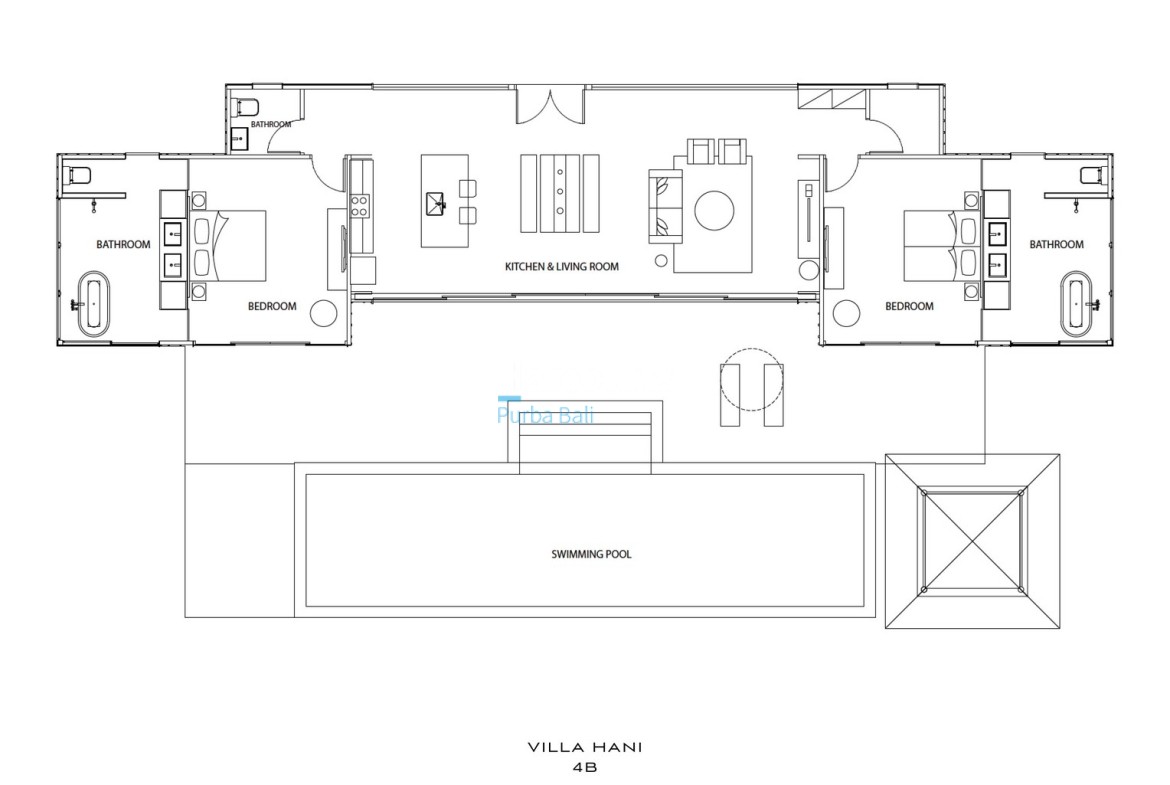 Layout of Stunning 2 Bedroom Villa in Lombok's Most Prestigious Development