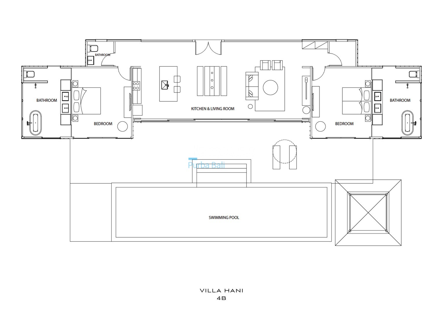 Layout of Stunning 2 Bedroom Villa in Lombok's Most Prestigious Development