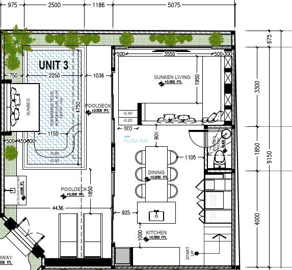Floorplan Batu Bolong Villa Bali - Fully Furnished, Turn-Key, Hassle Free!