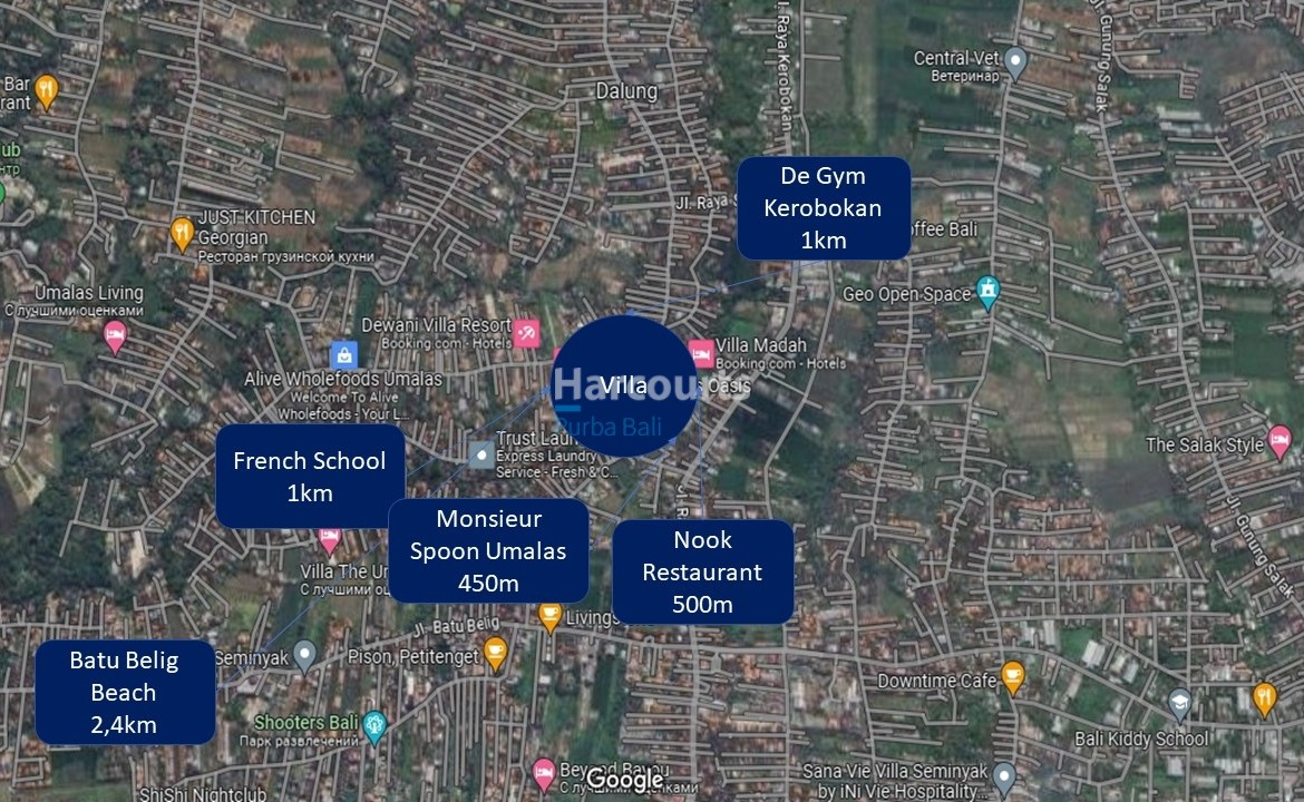 Bali Villa Umalas 2 Location