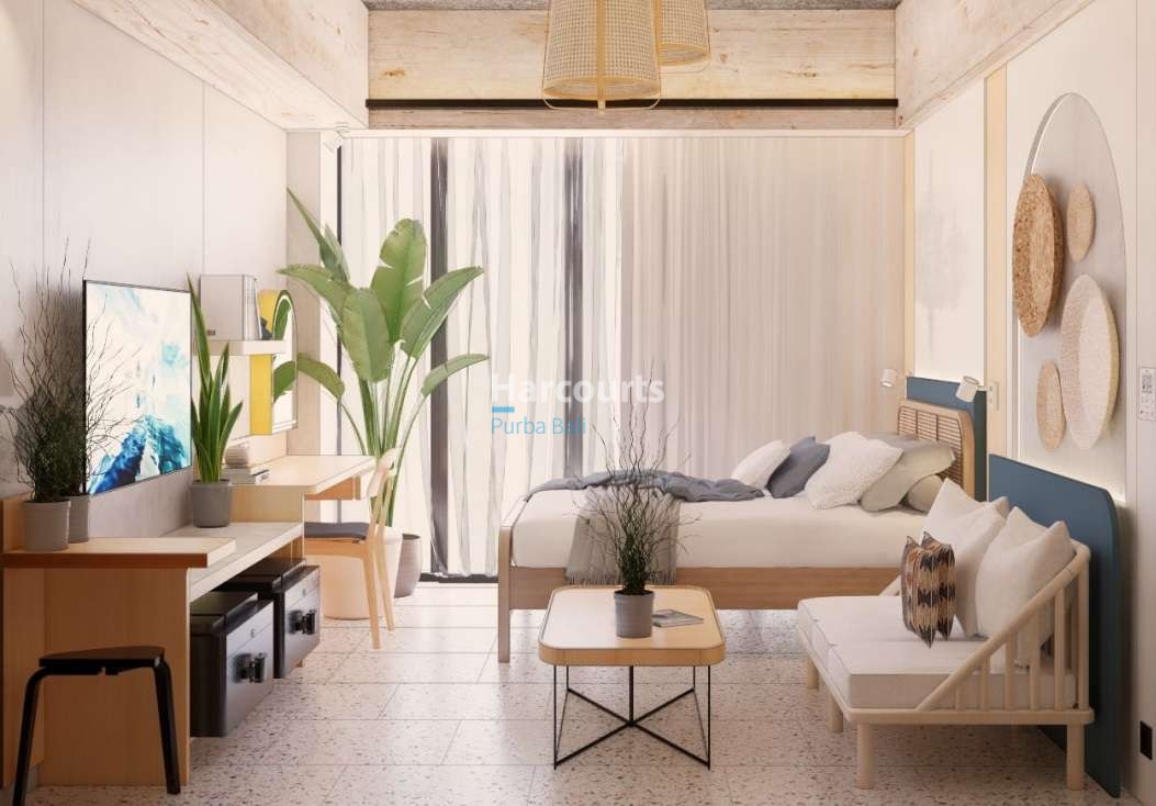 Interior Penthouse & Studio 3D - Turnkey Leasehold Apartment Investment Opportunity Perenan Bali with Ocean Views