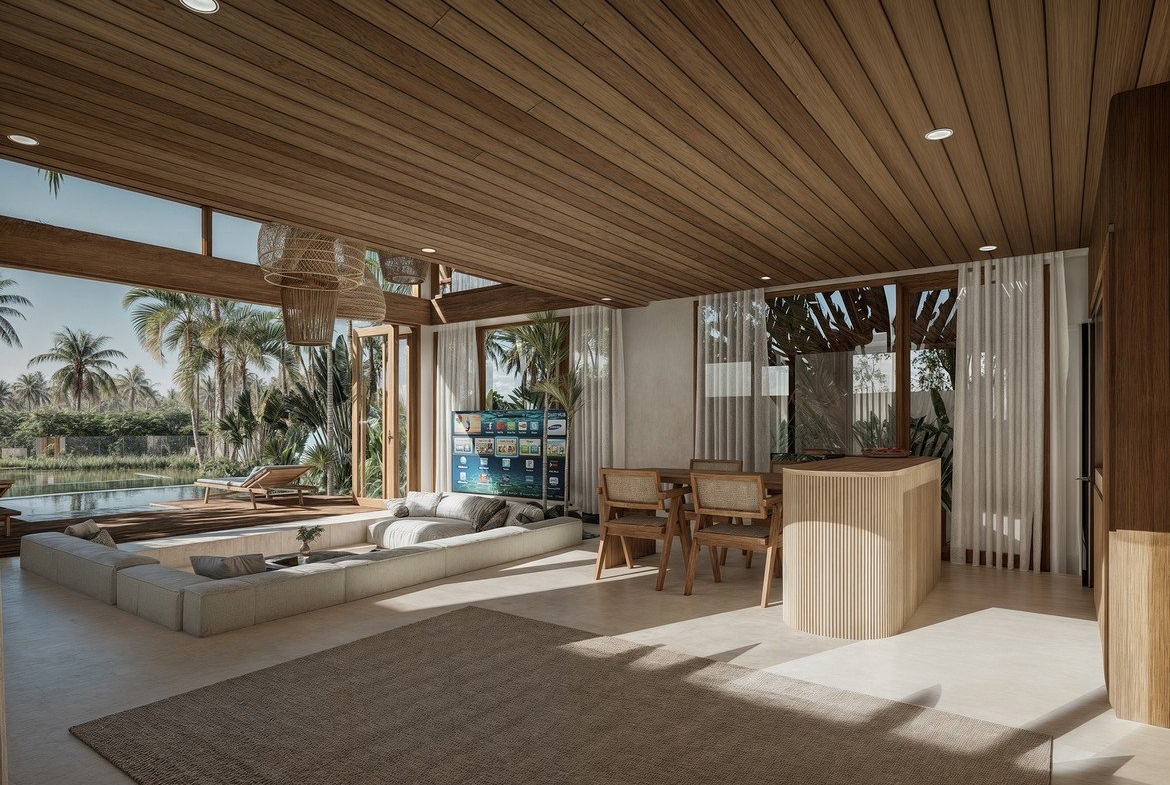 Architecture Setting Balinese Viewing Guest Tropical