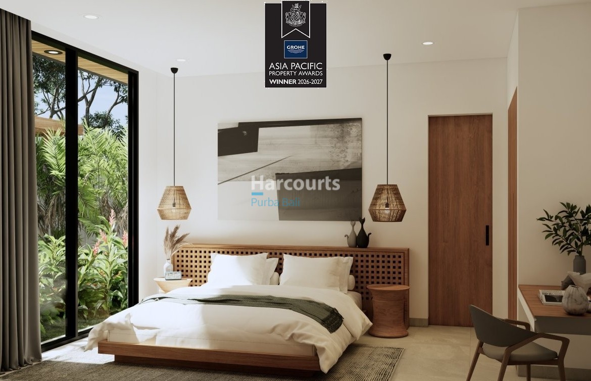 Bingin Bali Cottage Bedroom Woven Pendant Lights