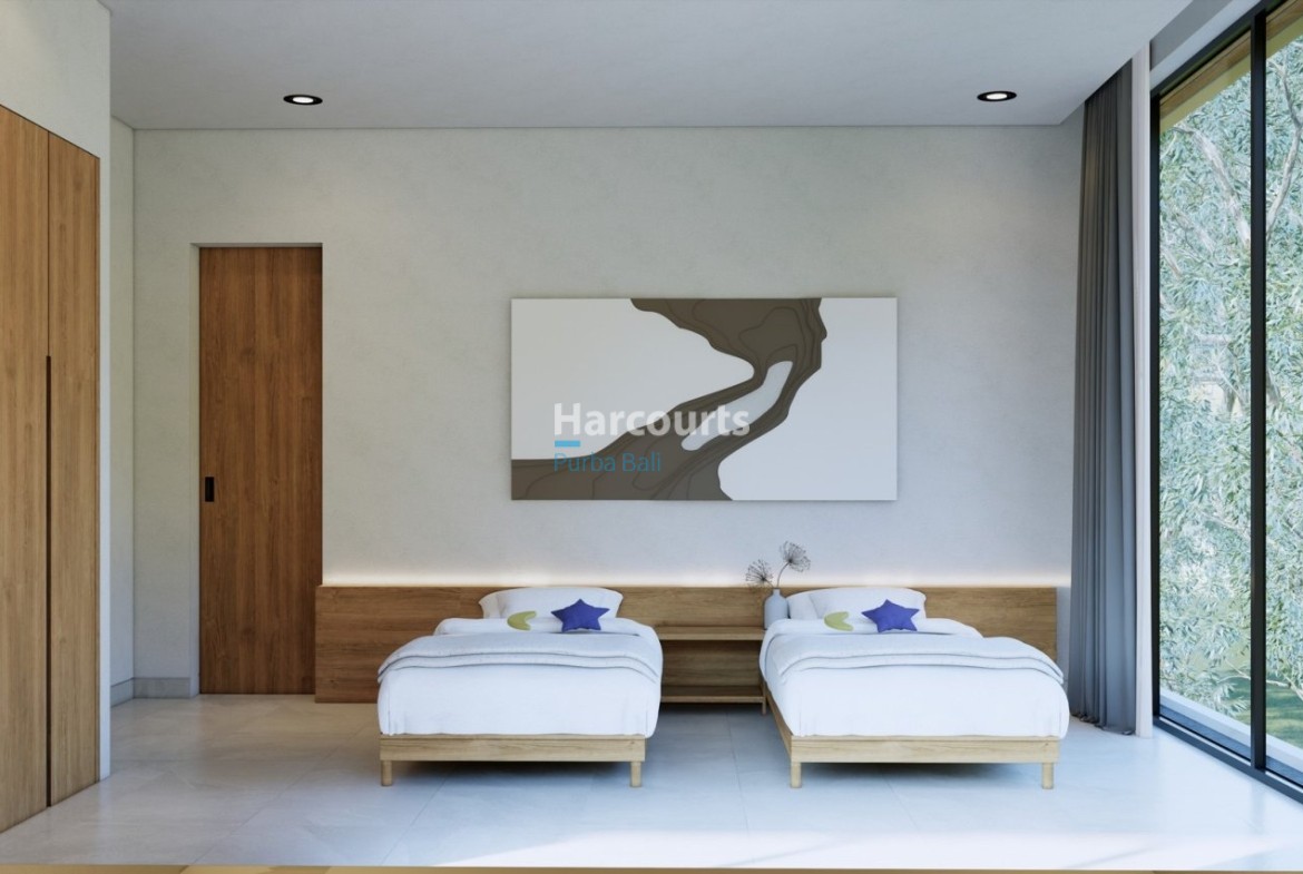 Bingin Bali Villa Bedroom Twin Beds View
