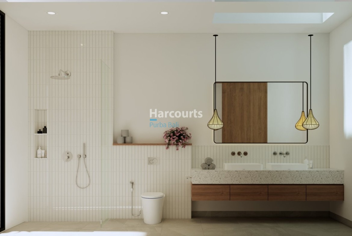 Bingin Bali Villa Cottage Bathroom Double Vanity Rainfall Shower