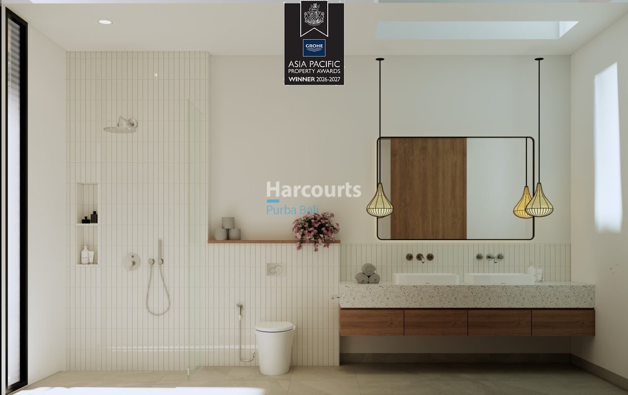 Bingin Bali Villa Cottage Bathroom Double Vanity Rainfall Shower