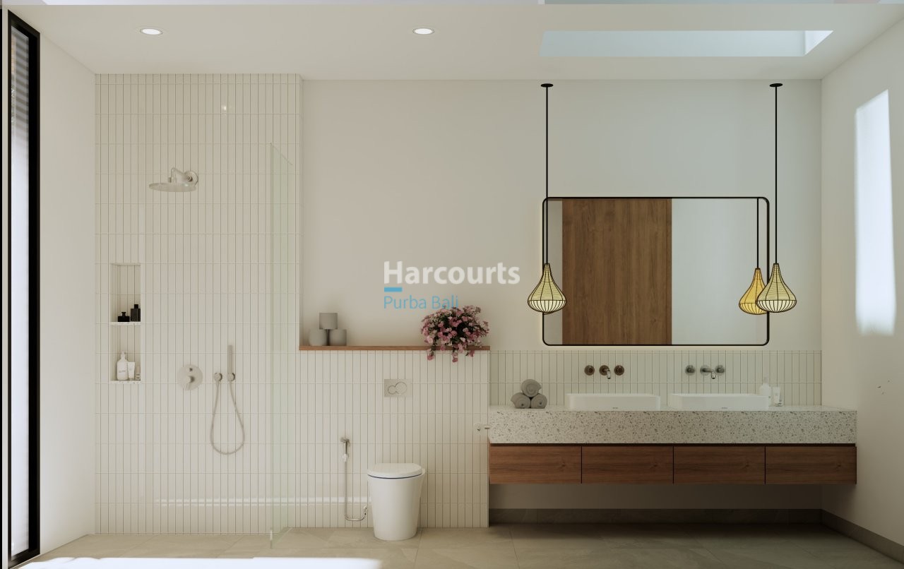 Bingin Bali Villa Cottage Bathroom Double Vanity Rainfall Shower