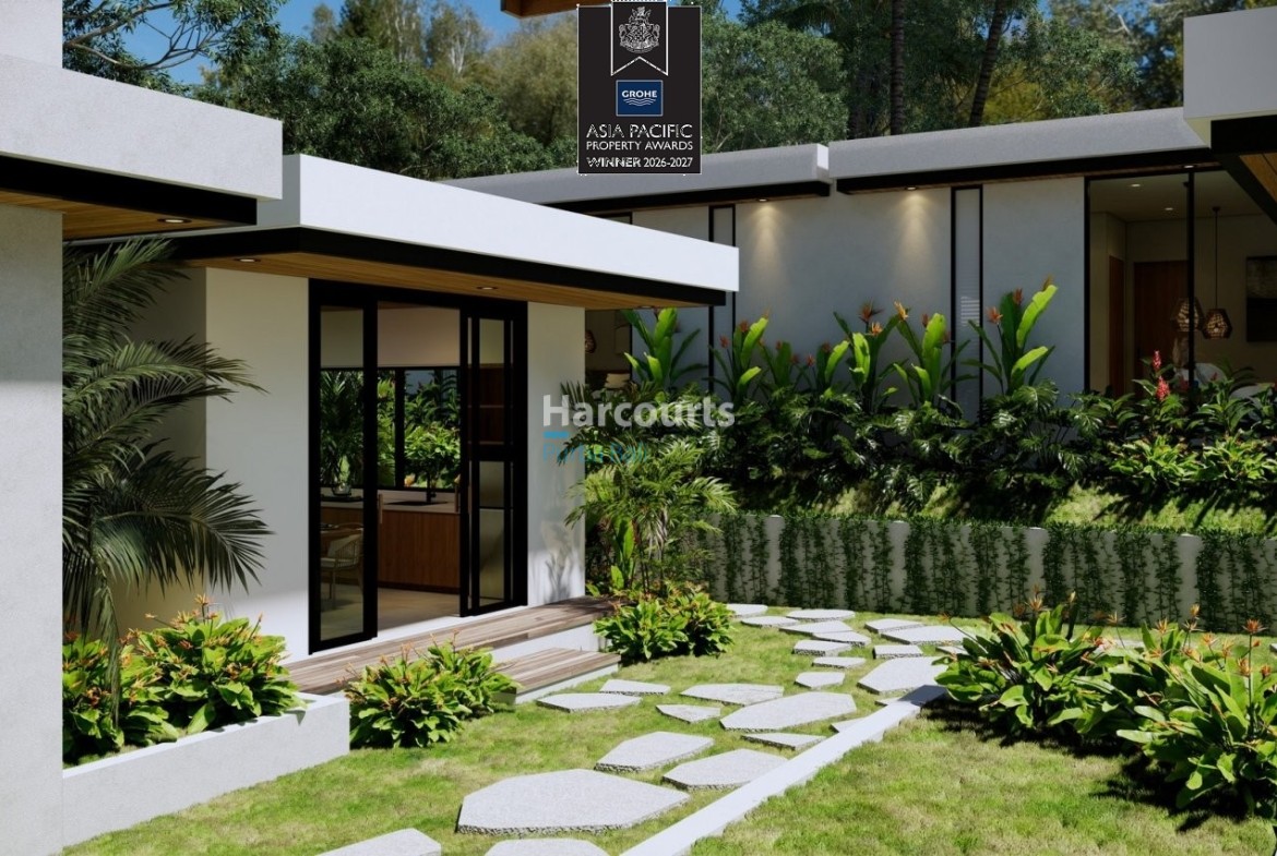 Bingin Bali Villa Cottage White Render Stone Path