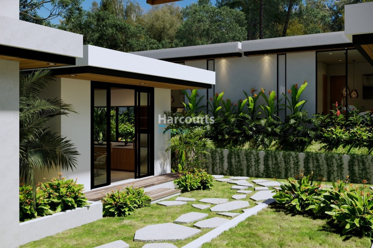 Bingin Bali Villa Cottage White Render Stone Path