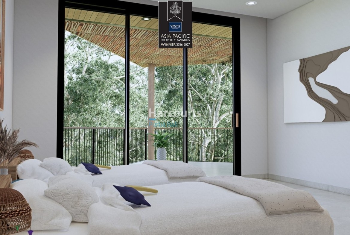 Bingin Villa Bedroom White Bedding Jungle View