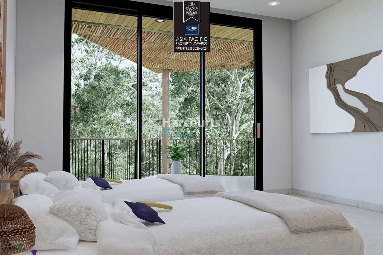 Bingin Villa Bedroom White Bedding Jungle View