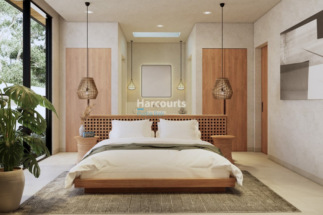 Bingin Villa Bedroom Woven Pendant Lighting