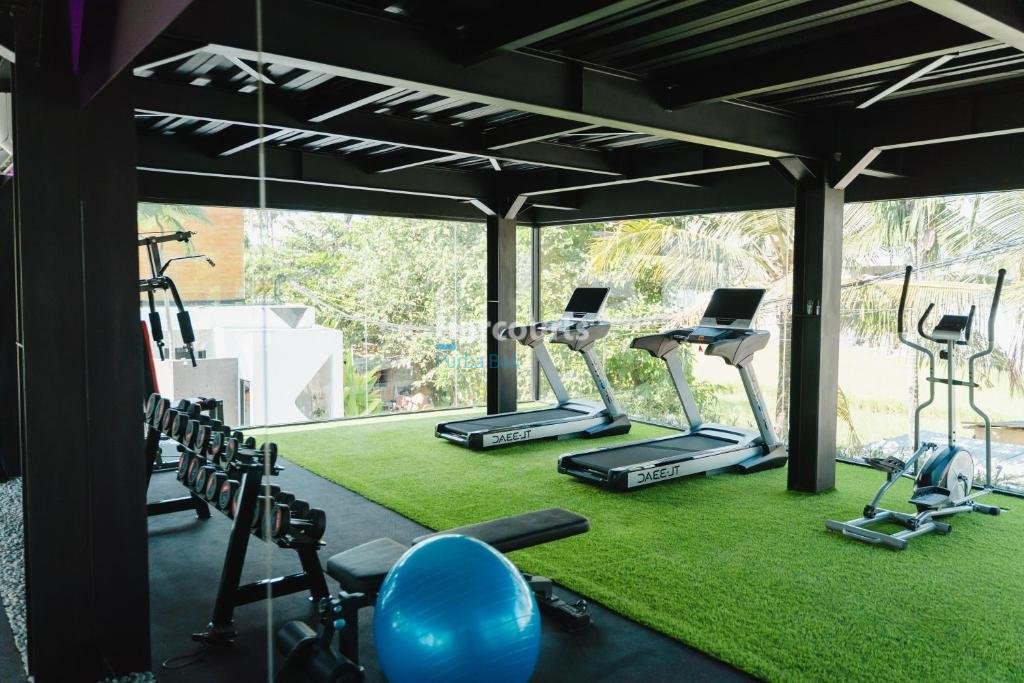 Babakan Canggu Apartment Gym Treadmills Artificial Grass