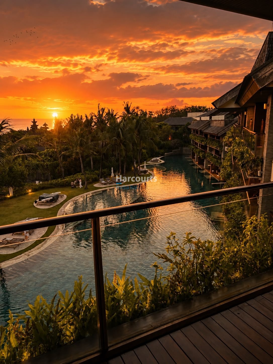 Positioned Directly Above Iconic Swimming Pool