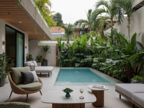 Modern Community River Tucked Tropical Modern